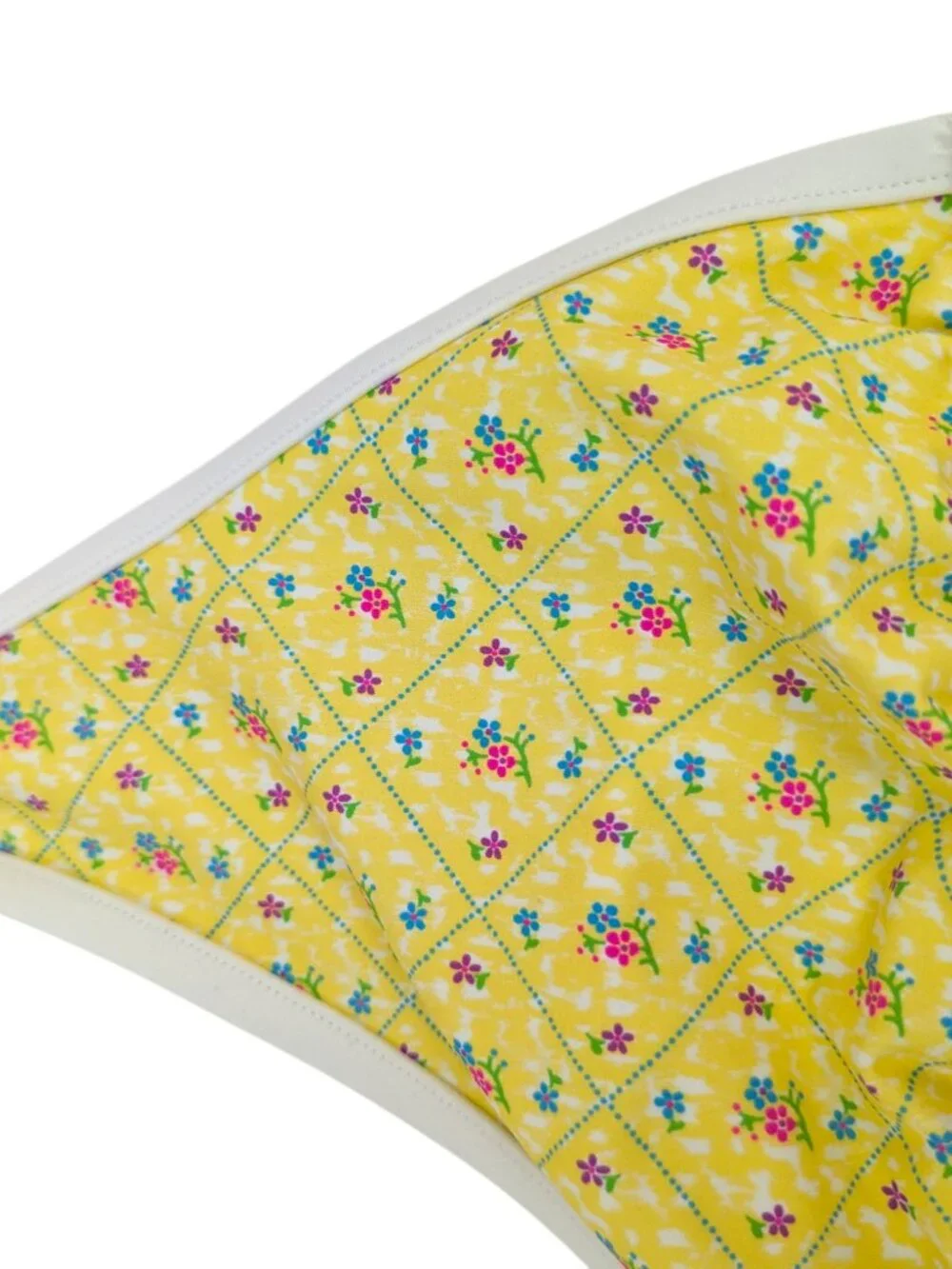 NWT! Pink X Frankie's Bikinis Yellow Floral Bikini Set Halter Cheeky Size XL